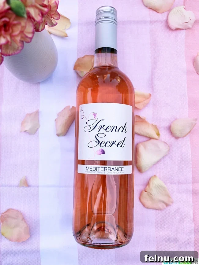 Rose Renaissance: Must-Try Wines for Every Palate 7 French Secret Rosé Wine bottle, revealing its elegant and unassuming presentation.