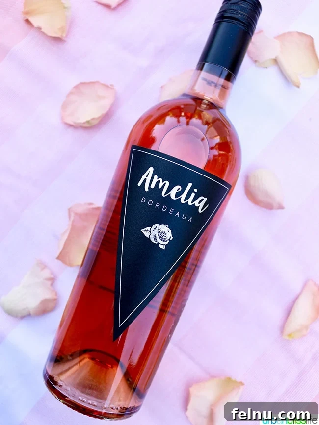 Rose Renaissance: Must-Try Wines for Every Palate 10 Amelia Rosé Wine bottle, an elegant Bordeaux Rosé.