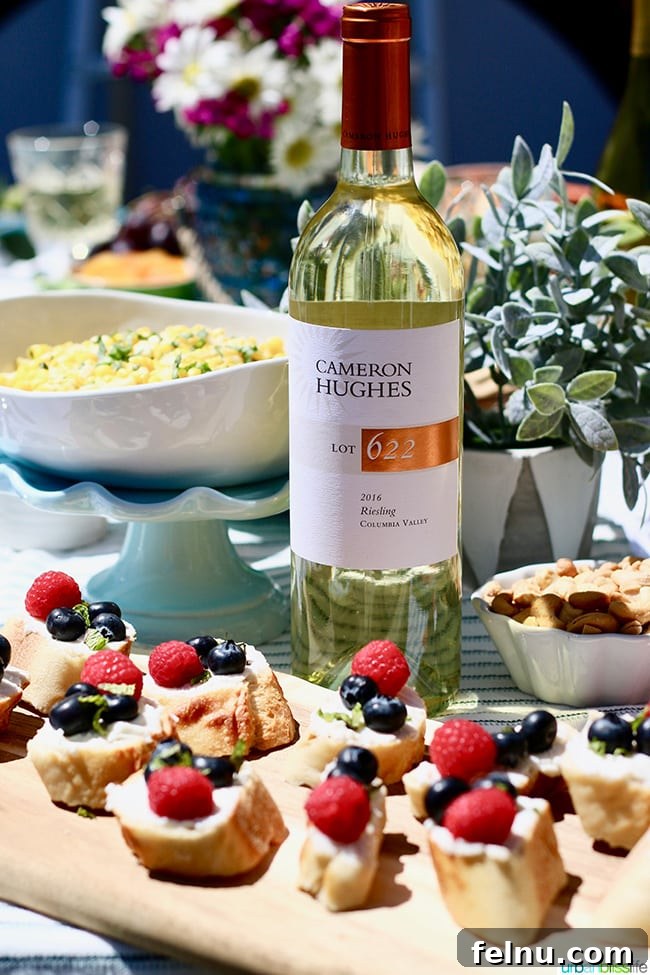 sunny summer soiree berry crostini white wine