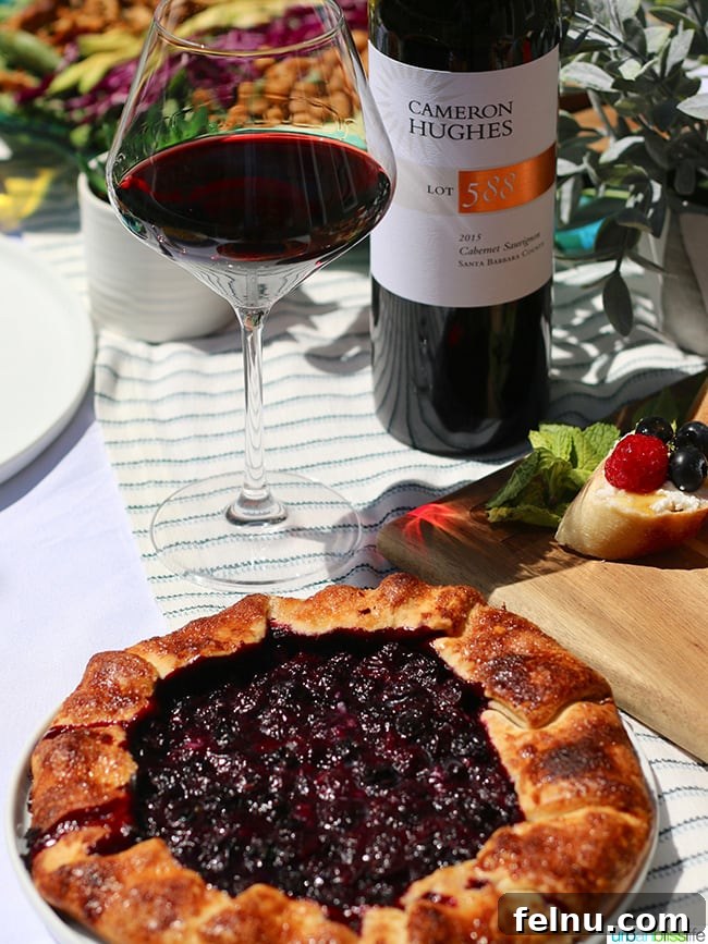 sunny summer soiree red wine blueberry galette