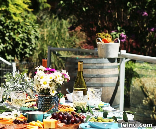 wine and food outside
