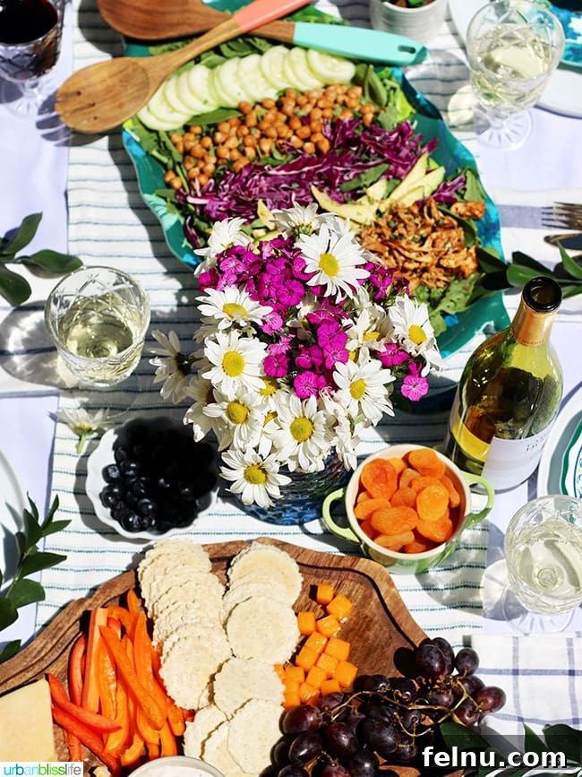 food and wine on table