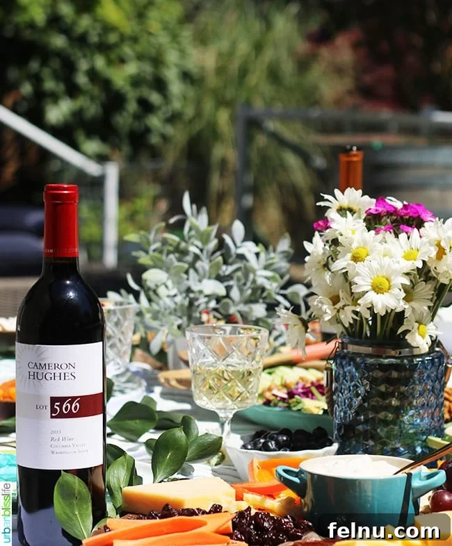 sunny summer soiree red wine tablescape