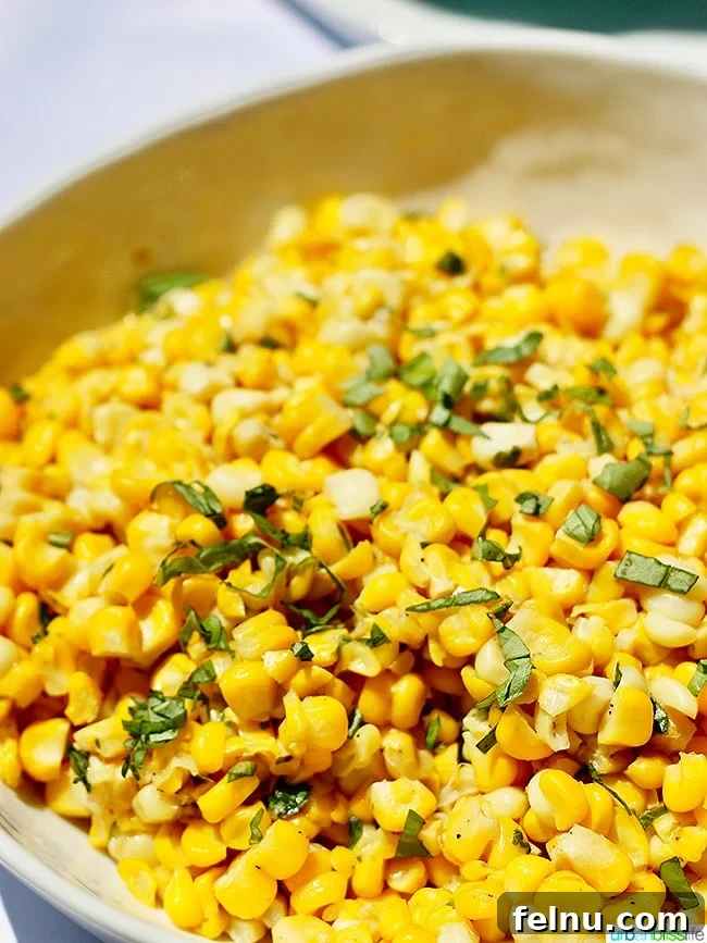 Grilled or Sautéed Corn with Basil Butter