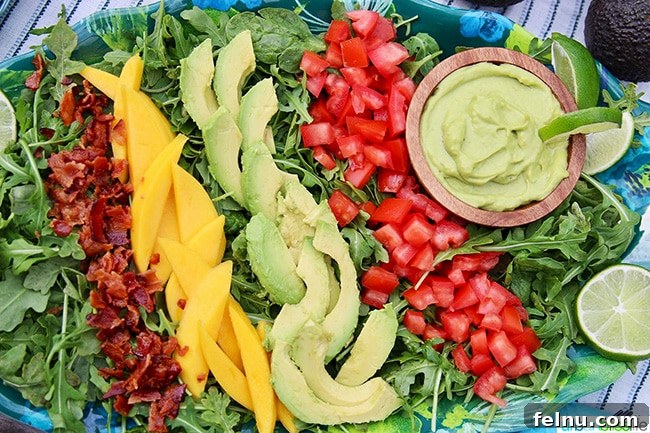 Avocado Lime Dream: The Creamiest Dressing & Dip 3 Avocado Lime Dressing with Mangoes, Tomatoes, and Bacon