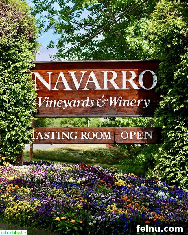 Uncork Anderson Valley: The Best Wineries to Explore 8 Navarro Vineyard Tasting Room Sign in Anderson Valley