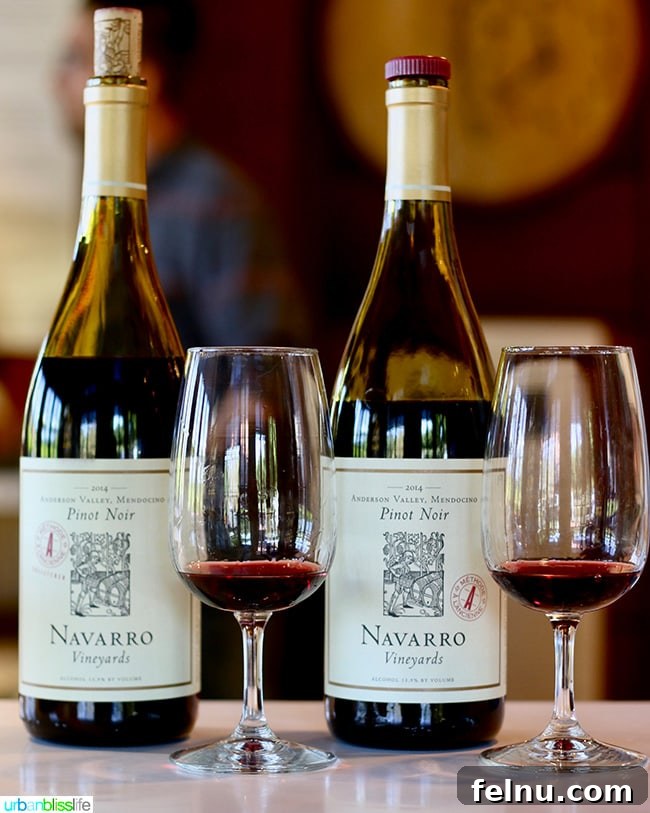 Uncork Anderson Valley: The Best Wineries to Explore 9 Navarro Vineyards Pinot Noir bottles