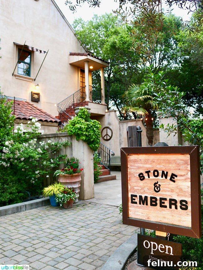 The Madrones An Idyllic Mendocino County Escape 18 The inviting sign for Stone & Embers restaurant at The Madrones.