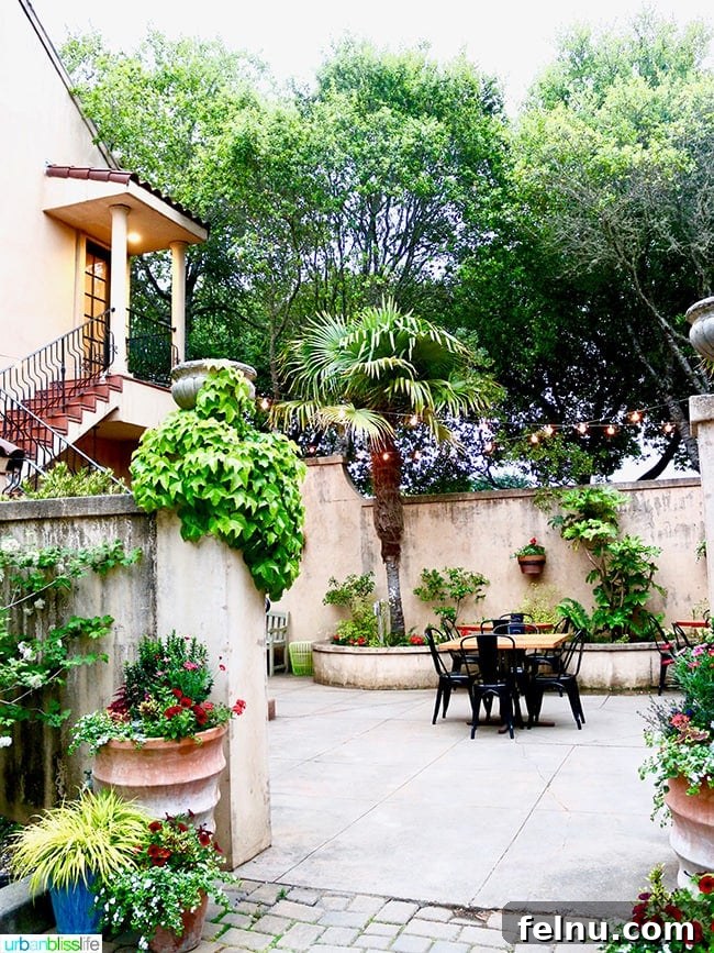 The Madrones An Idyllic Mendocino County Escape 4 Charming courtyard of The Madrones boutique hotel in Mendocino County.