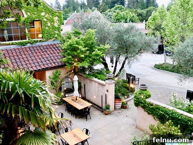 The Madrones An Idyllic Mendocino County Escape 5 Overhead view of The Madrones expansive courtyard, perfect for relaxation.