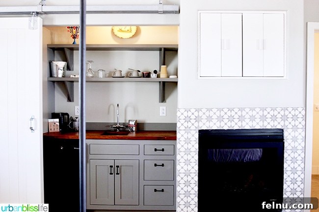 Experience Los Poblanos: Albuquerque's Historic Inn & Organic Farm 20 Cozy fireplace and rustic kitchen area in a Los Poblanos Inn suite