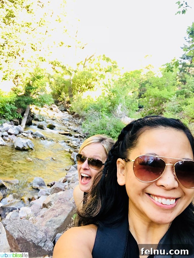 Colorado Peaks and Pavement 12 Marlynn Schotland and friend enjoying a hike in Colorado