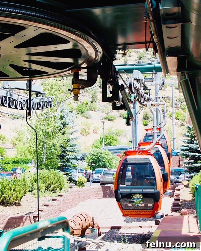 Colorado Peaks and Pavement 16 Tram ascending to Glenwood Caverns Adventure Park