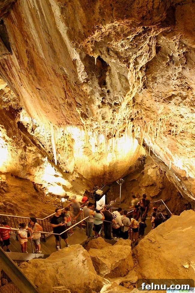 Colorado Peaks and Pavement 17 Inside a cave tour at Glenwood Caverns, showing impressive formations