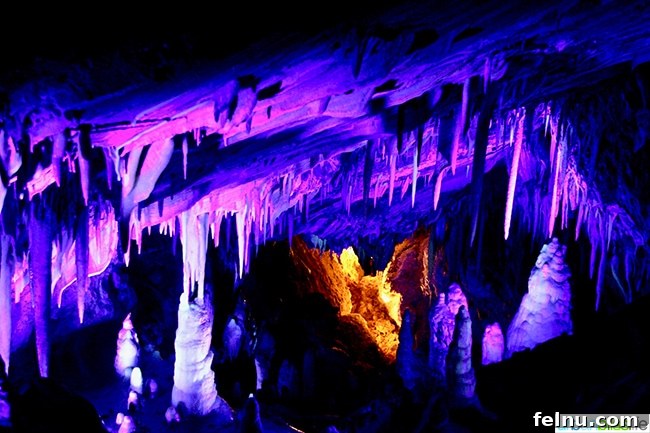 Colorado Peaks and Pavement 18 Glow-in-the-dark stalactite formations during a cave tour at Glenwood Caverns