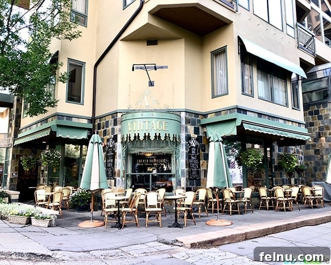 Colorado Peaks and Pavement 28 Charming European-style cafe in Vail, Colorado