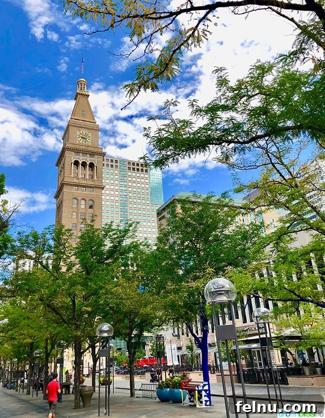 Colorado Peaks and Pavement 31 Denver 16th Street Mall downtown area with shops and transportation