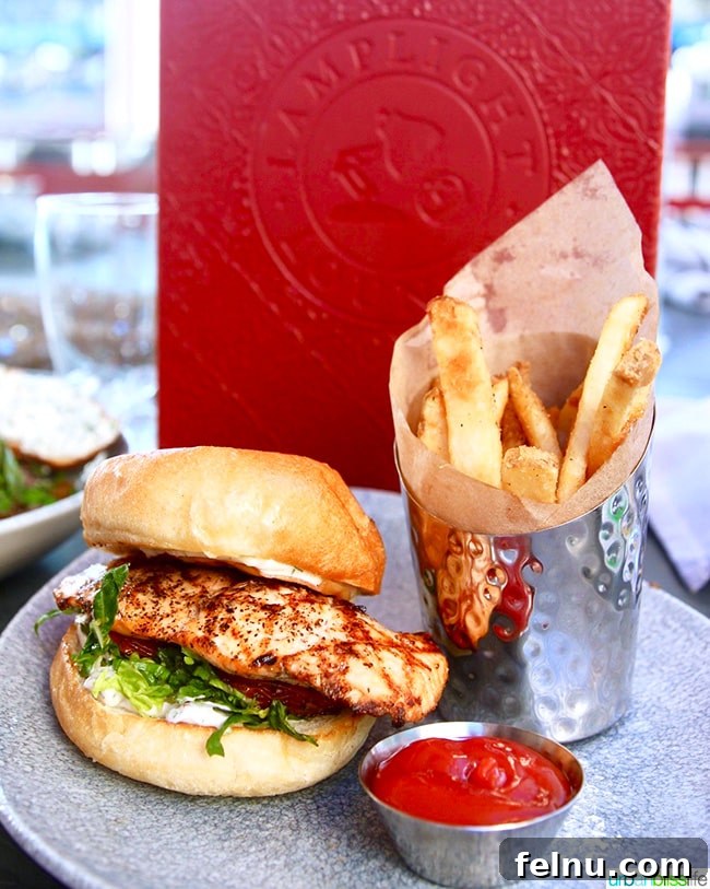 Savor the Flavors of Disneyland Pixar Pier 8 Disneyland Pixar Pier Lamplight Lounge salmon burger