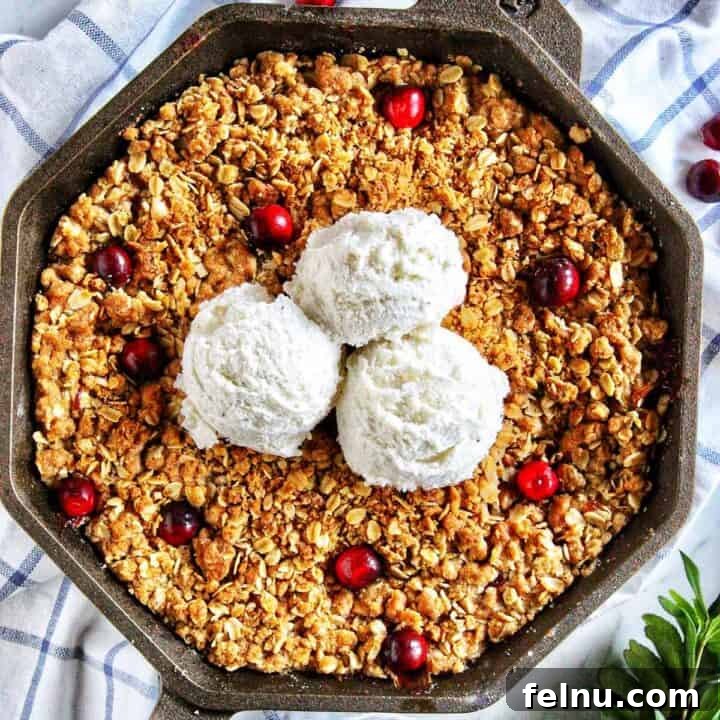 skillet apple cranberry crisp.