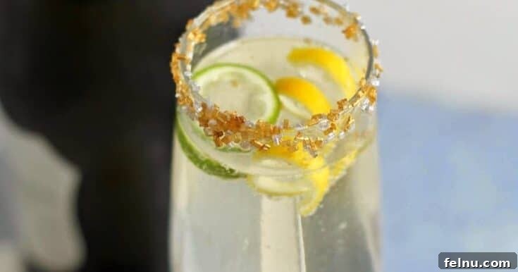 Festive New Year's Eve Cocktails 13 French 7UP5 Champagne Cocktail