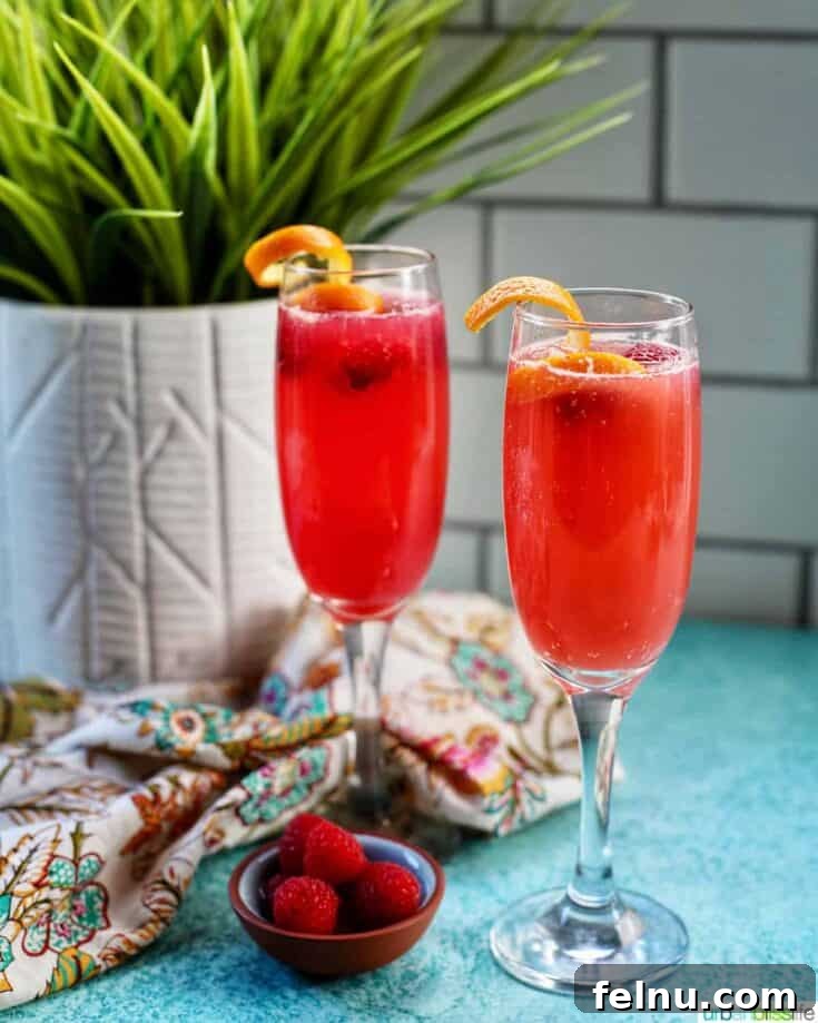 Festive New Year's Eve Cocktails 15 Raspberry Mimosas