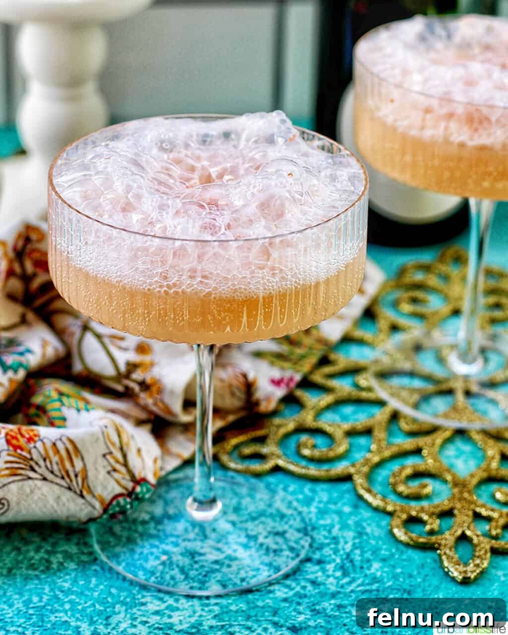 Festive New Year's Eve Cocktails 3 Champagne floats with sherbet