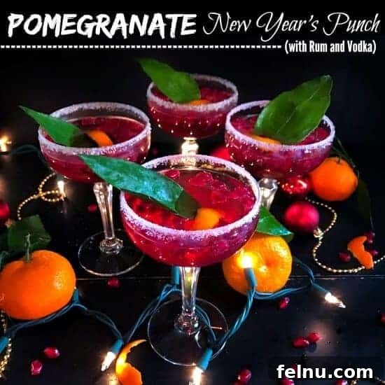 Festive New Year's Eve Cocktails 21 Pomegranate New Year’s Punch