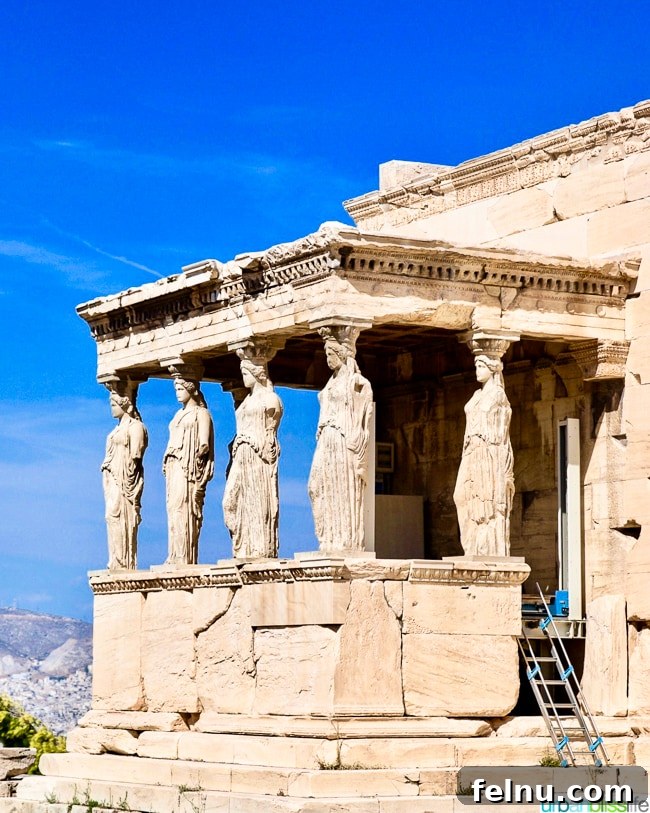 Acropolis Unveiled: Athens Historical Journey 18 Porch of the Caryatids at the Erechtheion