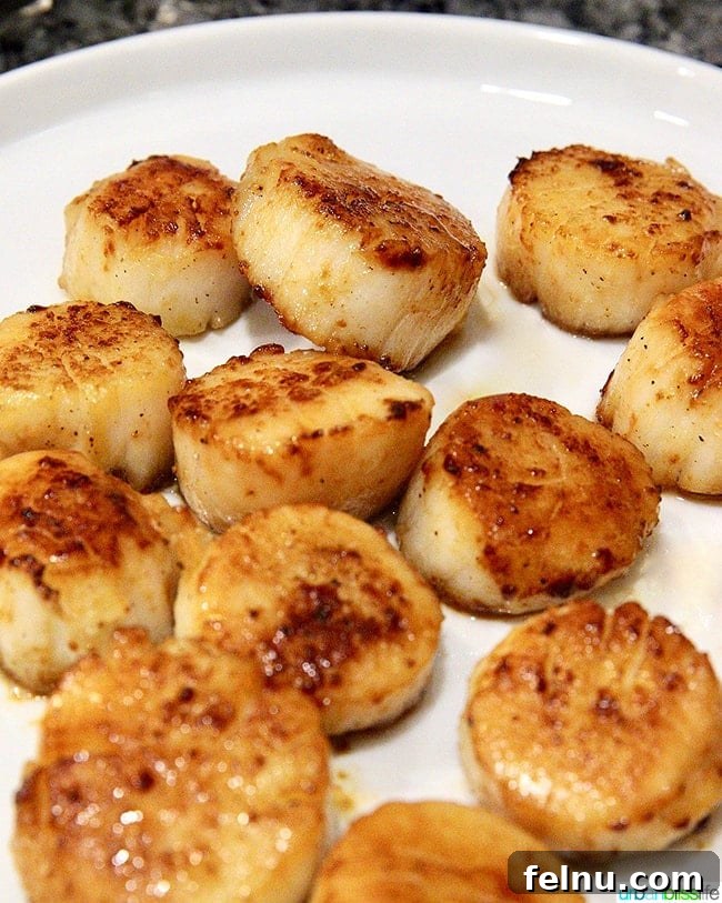 Lemon Garlic Scallop Pasta Dairy-Free Zesty Scallop Pasta: A Dairy-Free Delight 7 Pan seared scallops resting for Seared scallops pasta