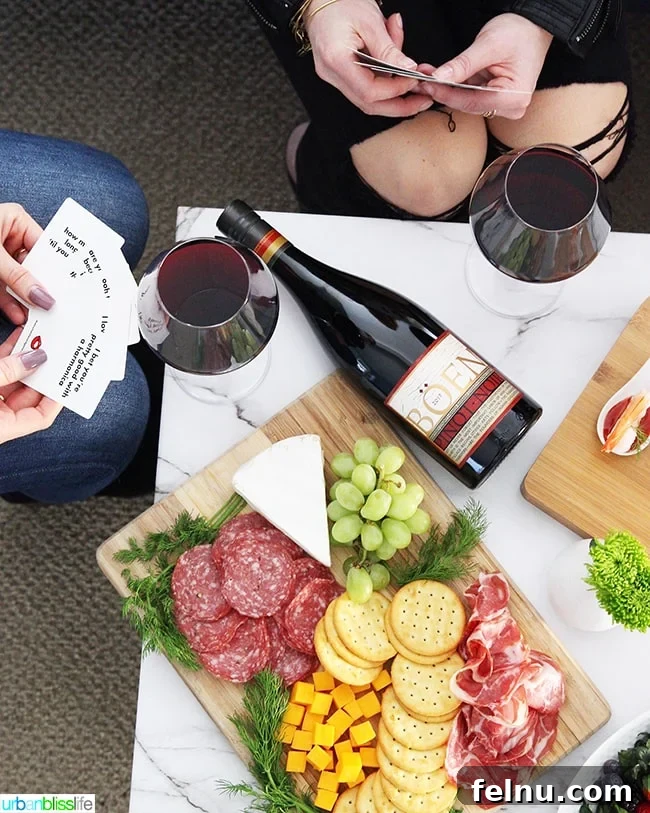Unlock the Best Game Night Ever 4 Red wine, charcuterie board, game night with girlfriends