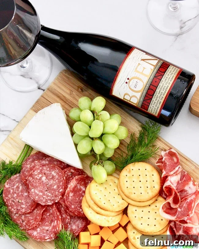Unlock the Best Game Night Ever 6 Boen Pinot Noir and charcuterie board