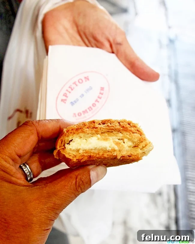 Kuru cheese pie in Athens, Greece
