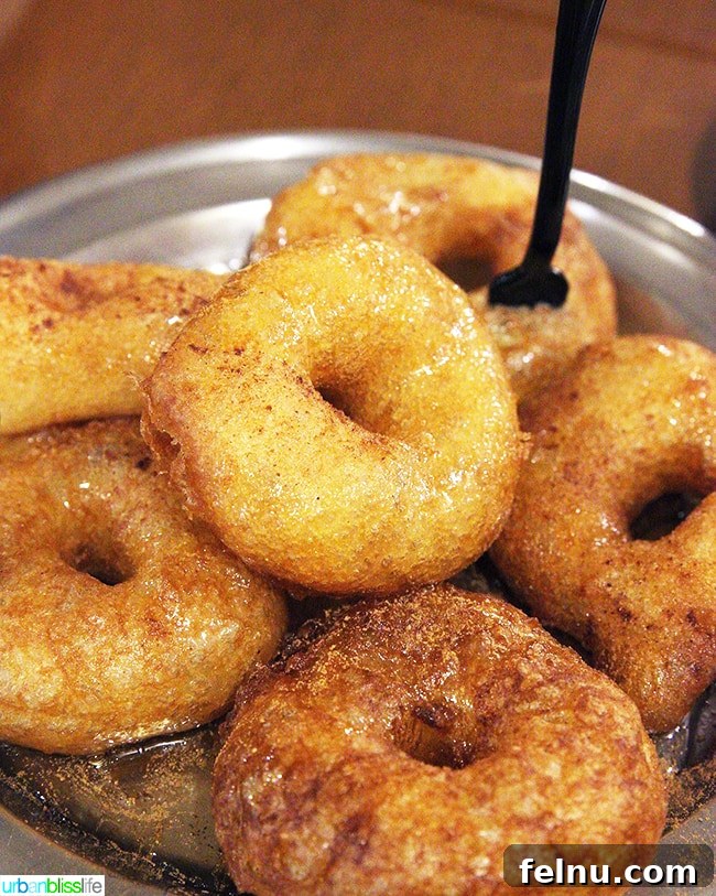Golden loukoumades (Greek donuts) in Athens, Greece