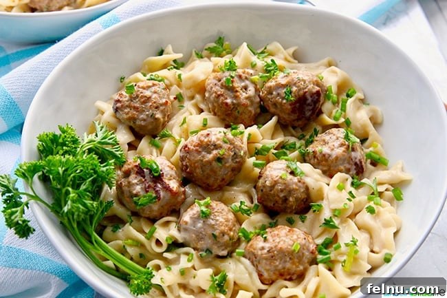 Creamy Dreamy Dairy-Free Swedish Meatballs with Pasta, Made Easy in Your Instant Pot 4 Instant Pot Swedish Meatballs landscape view