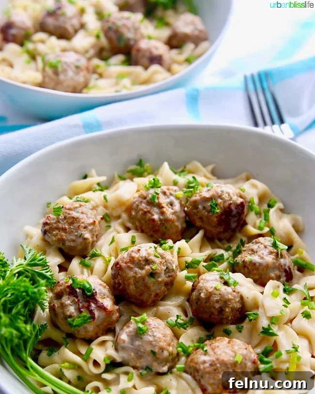 Creamy Dreamy Dairy-Free Swedish Meatballs with Pasta, Made Easy in Your Instant Pot 5 Instant Pot Swedish Meatballs ready to eat