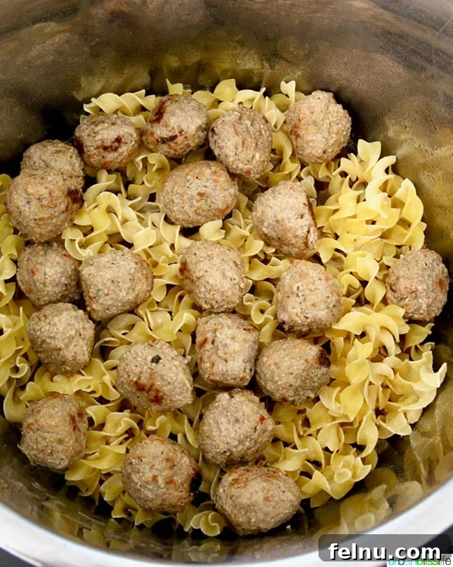 Creamy Dreamy Dairy-Free Swedish Meatballs with Pasta, Made Easy in Your Instant Pot 7 Ingredients for Instant Pot Swedish Meatballs in Instant Pot