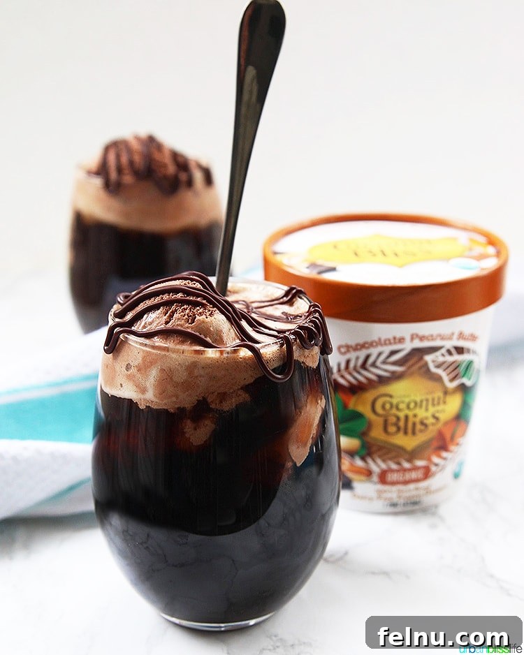Boozy Chocolate Peanut Butter Floats with package