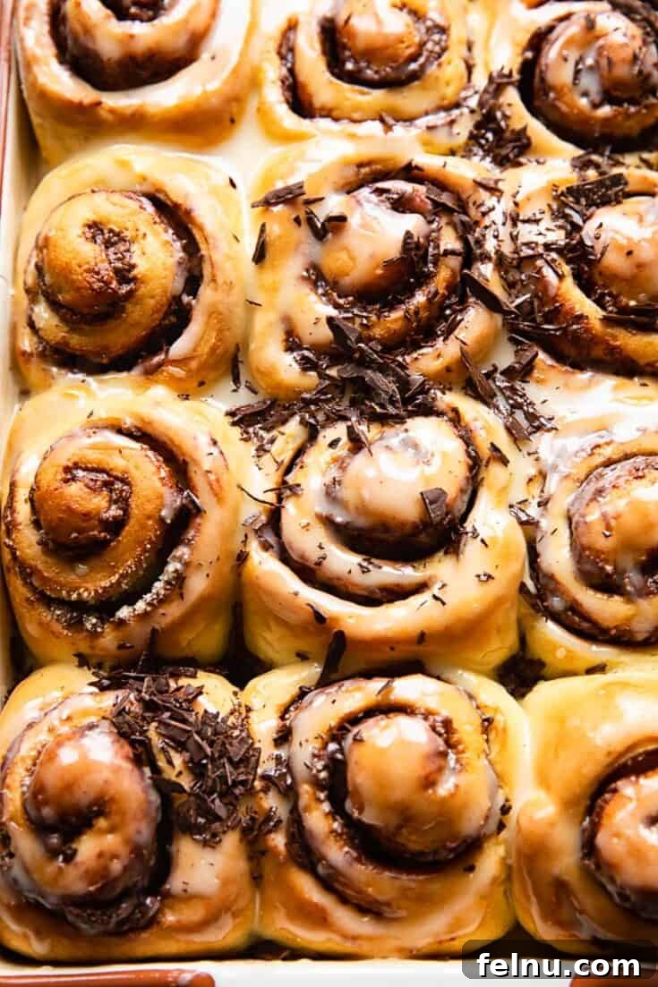 Chocolate Nutella Rolls with Vanilla Sugar Glaze