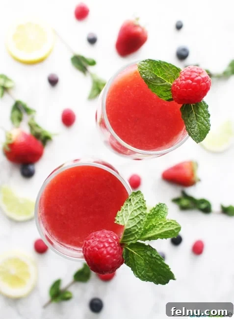 Raspberry Bellini with Lime Brunch Cocktail