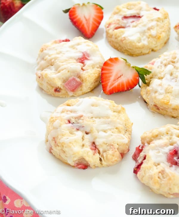 Mini Glazed Strawberry Scones