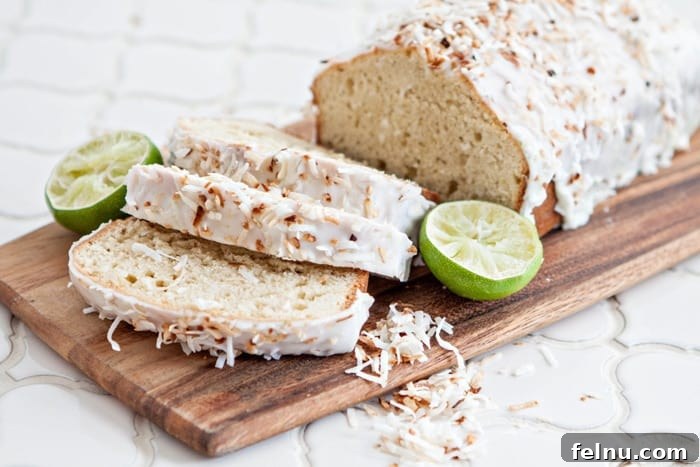 Coconut Lime Banana Bread with Lime Glaze