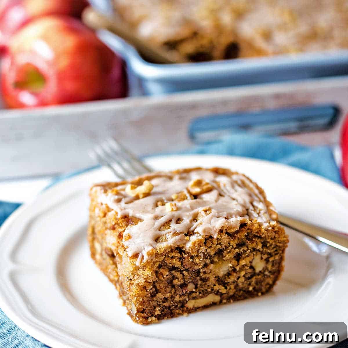 Apple Walnut Cake with Cinnamon Glaze