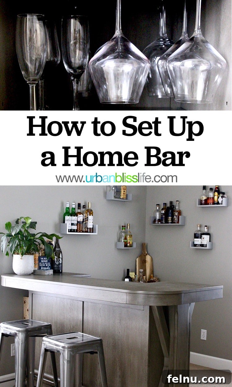How to Set Up a Home Bar - tips and pics