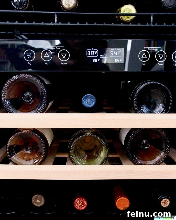 Inside view of a NewAir beverage fridge