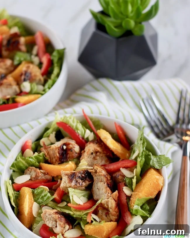 Colossal Chocolate Chunk Cookies 9 Orange Chicken Salad, highlighting its fresh ingredients and flavorful dressing.