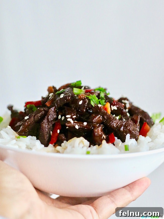 Instant Pot Creamy Cashew Chicken 11 Hearty, delicious Slow Cooker Mongolian Beef recipe on UrbanBlissLife.com