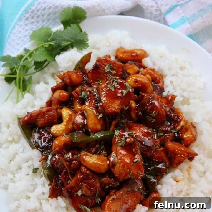 Instant Pot Cashew Chicken with rice