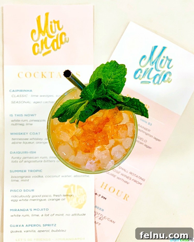 Miranda's Bar 11 Refreshing Mojito cocktail served in a glass at Bar Miranda