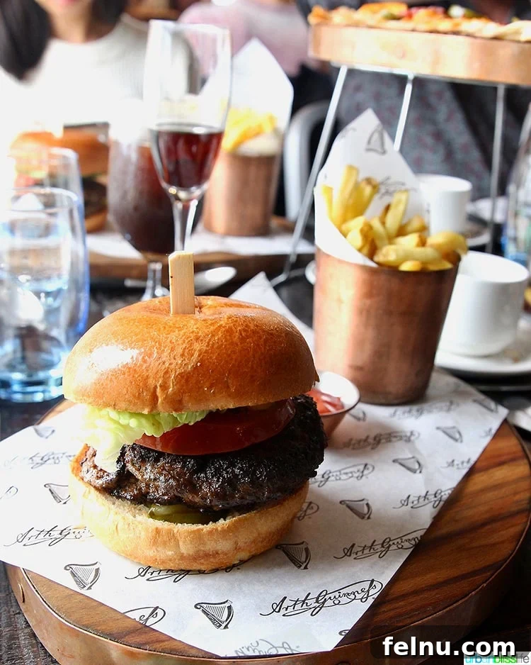 Insider's Guide: Mastering the Guinness Storehouse Experience 8 Burger and fries at Guinness Storehouse