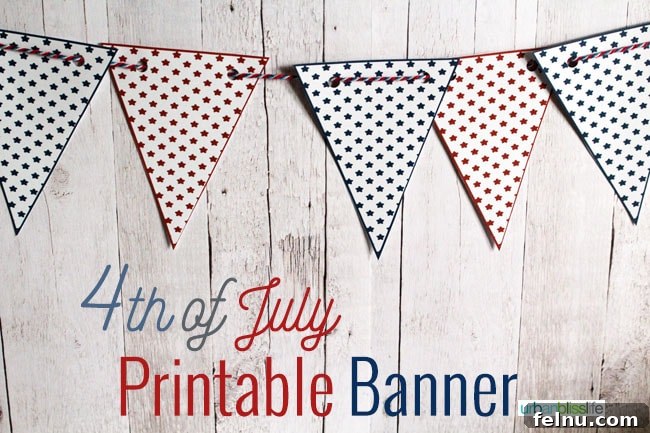 Patriotic Dessert Board 8 Printable 4th of July banner featuring patriotic colors and designs from UrbanBlissLife.com